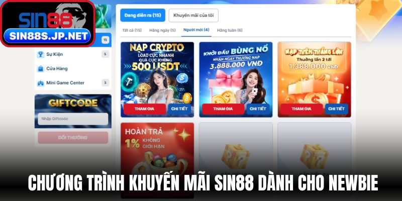Các chương trình khuyến mãi SIN88 dành riêng cho newbie